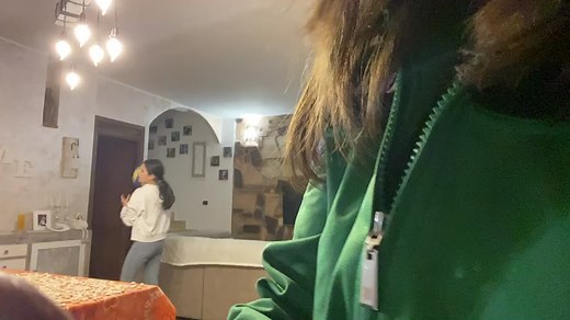 Playful Volleyball Fun in a Cozy Living Room