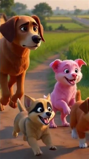 The intelligent dog and its puppies ||Smart Dog #dogshorts #cartoon #trending #babyanimal #3dcartoon