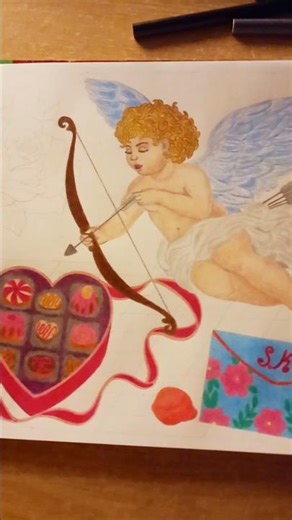 🏹The Modern Cupid: From Arrows to Hearts💕 #shorts #drawing