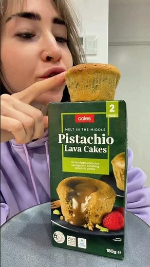 New Coles pistachio lava cake • Add pistachio spread to make it way better. #lavacake