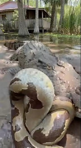 Epic Crocodile vs Snake Battle Caught on Camera!