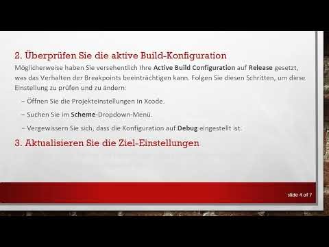 Fehlerbehebung in Xcode: Warum Ihre Breakpoints nicht funktionieren
