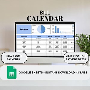 Bill Calendar | Finance Calendar Spreadsheet | Monthly Bills Tracker | Finance Tracker | Bill Payment Calendar | Smart Bill Calendar - Etsy
