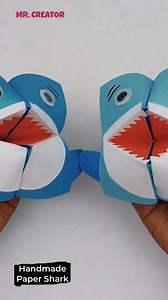making paper moving shark #reels #crafts #shorts | Mr. Creator