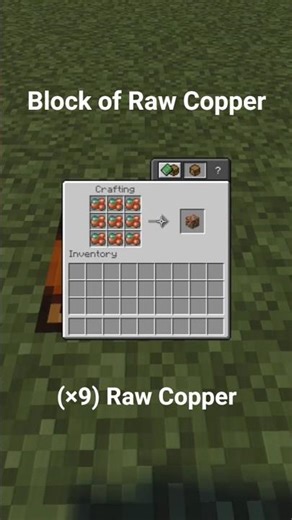 How to CRAFT BLOCK OF RAW COPPER! 🟠 Copper Items Burst #2 #Minecraft #Shorts