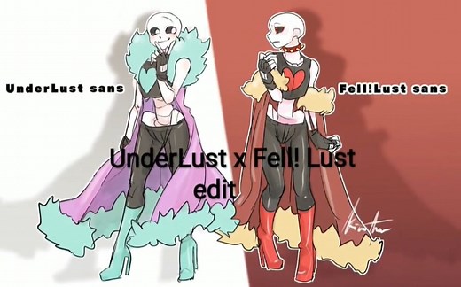 【转载】UnderLust sans x Fell!Lust sans 画图合集（截屏选老婆/老公的照片×）