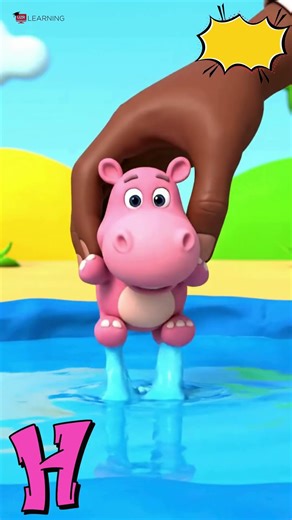 A to O Alphabet Animals 🐾 | Clay Animals Drop in Water & Run | Learn ABC for Kids #abcd #shorts