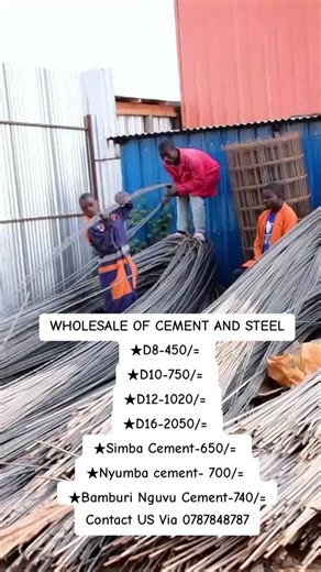 Wholesale Prices for Cement and Steel Supplies