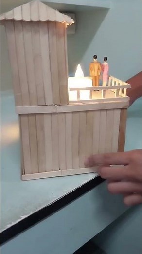 DIY House using popsicles sticks #diy #craft