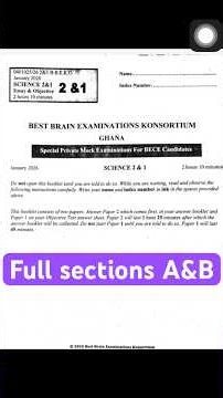 BEST BRAIN MOCK JANUARY 2026 FOR BECE 2026 CANDIDATES ----- #INTEGRATED SCIENCE FULL