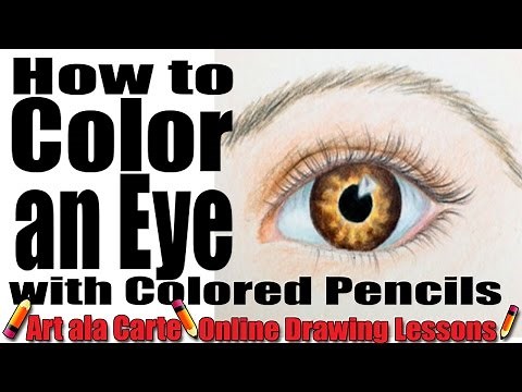 How to color an eye with colored pencils