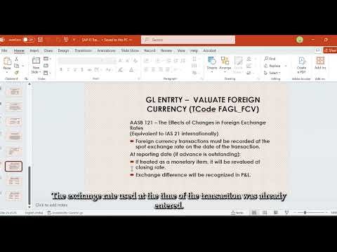 SAP21 - Foreign Currency Transaction Valuation (FAGL_FCV)
