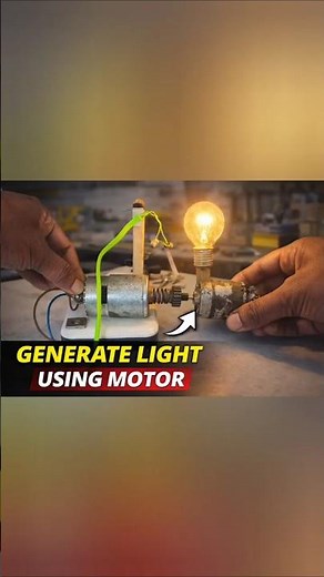 Two Motors Power a Bulb 💡 Amazing DIY Generator