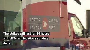 45K views · 44 reactions | Canada Post employees started rotating strikes in four cities across Canada Monday. The main reasons for the strike involve health and safety measures, job security, and forced overtime. Read more: https://trib.al/howP81K | Global News | Facebook