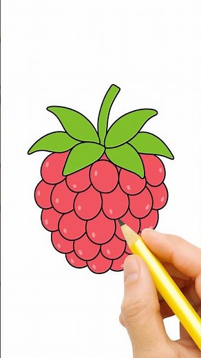 How To Draw A Raspberry #shorts #kids #kidsdrawing #kidsvideo #kidssong #kidslearning #howtodraw
