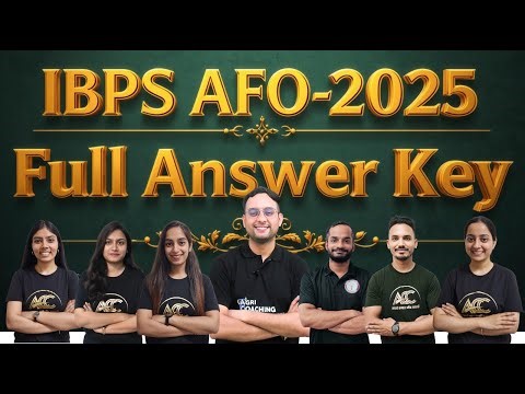 IBPS AFO Answer Key 2025 | Detailed Discussion |