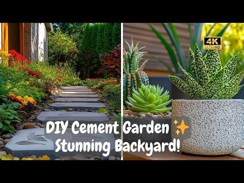 🪨 Creative DIY Cement Garden Decor Ideas | Stunning Outdoor Projects for a Beautiful Backyard 🌿