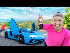 Scaring Stephen Sharer Driving Lamborghini Surprise for The First Time!! (Sis vs Bro Challenge)