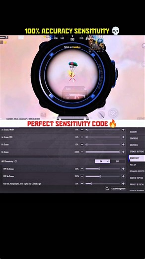 BGMI 4.4 🔥 SENSITIVITY CODE | PERFECT SENSI CODE ✅#bgmi #pubgmobile