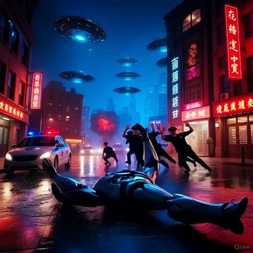 Cyberpunk mech mashup dancing