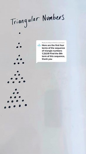 Replying to @kittycomforts Triangular Numbers - Higher and Foundation GCSE #triangularnumbers #triangles #triangle #numbers #fyp