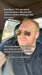 58K views · 525 reactions | SAVE text conversations between you and your boss. It's honestly shocking what abusers will put in writing.They think they're untouchable. My job is to prove them wrong.We don't kink shame here... but I DO have a knack for humiliating bad bosses.#datingadvice #datingmemes #work #business #slipknot | Attorney Ryan | Facebook