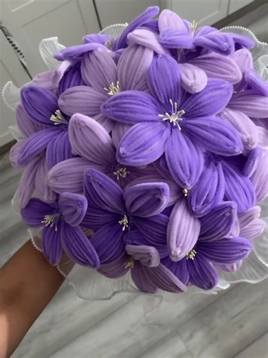 Creative Purple Pipe Cleaner Flower Bouquet