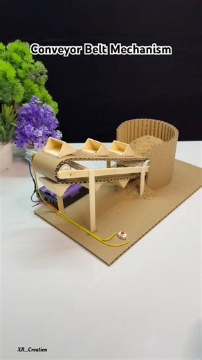 DIY Conveyor Belt mechanism with N20gear motor #youtubeshorts #diy #motor #tech #experiment