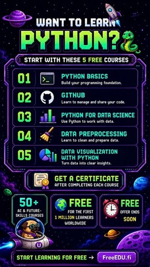 5 FREE Python Courses Every Beginner Should Take in 2026 🐍