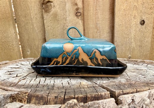 Handmade Ceramic Mountain Irish Block Butter Dish | Unique Ceramic Design | Discounted Seconds - Etsy Canada