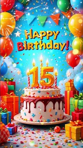15th Birthday Wishes for Special Boy 🎈 Cake, Balloons & Party Fun! Animated Video #15thbirthday