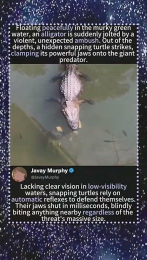 Snapping Turtle Bites a Giant Alligator! 🐢🐊💥#alligator #snappingturtle #turtlebite