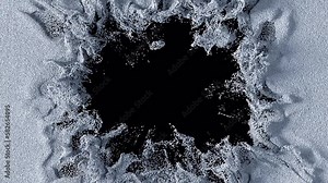 Snow blowing transition reveal on alpha background in 4K Stock Video