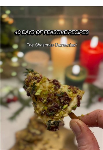 40 Days of Feast-ive Recipes: The Camembert Christmas Tree We’re counting down to Christmas with daily dishes that are festive AF, DELICIOUS, and guaranteed to make your gatherings a whole lot more gezellig. Today’s recipe is a tiny, melty, crunchy Christmas miracle. Take a full wheel of camembert and slice it into little Christmas-tree wedges (you’ll get around 16ish). Press a pretzel stick into each one as the tree stump so you can hold it without getting your fingers all cheesy. Warm a little
