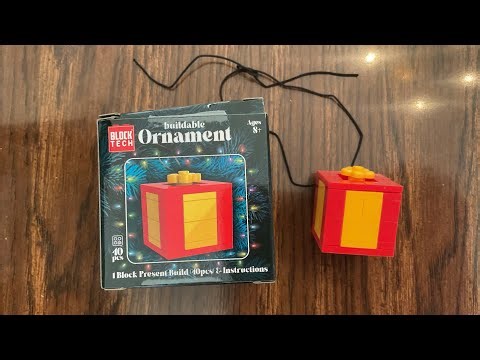 Let’s Build Block Buildable Ornament Tech Block Present Five Below LEGO compatible building blocks