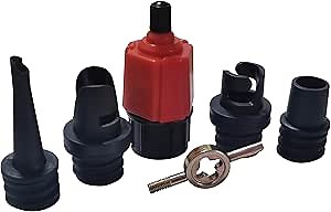 Air Pump adapters SUP Paddleboard Pump Adapter Valve Adapter with 4 Air Valve Nozzles for Inflatable Beds,Tents Paddle Board,Inflatable Kayak Pump Adapter, Bike Pump to Paddleboard Adapter,etc.
