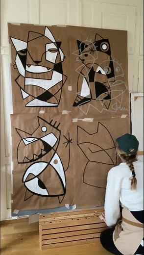 It's nice to be creative when it's snowing outside ❄️ On what are u working on? If you are interested in any of these posters, let me know.. . #c_line #lineart #art #livepainting #paintingart #design #graphicdesign #artoftheday #urbanart #characterdesign #streetartlover #marker #molotowink #urbancontemporaryart #abstractexpressionism #streetart #artcollectors #exhibition #visualart