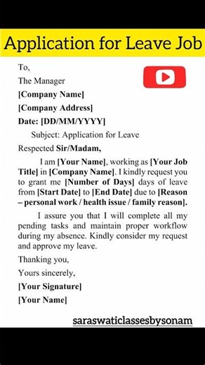 How to Write Job Leave Application Letter | Simple & Effective | Application Letter #viral #shorts