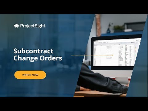 Trimble ProjectSight User Training Video: Subcontract Change Orders