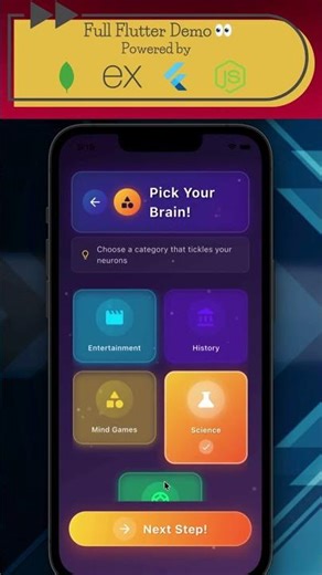 Flutter Trivia Game – Final UI Demo 🚀 #shorts