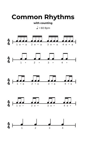 Mr. Jordan on Instagram: "Common Rhythms Over One Beat 🥁 A quick Rhythm Challenge to level up your subdivision skills! Clap along, count along, and train your internal pulse 💪 ✨ Want early access to all Rhythm Bootcamp drills? They’re all on my Patreon. #RhythmChallenge #RhythmBootcamp #MusicTheory #LearnMusic #MusicianLife #MusicStudents #MusicTeacher #SubdivisionPractice"