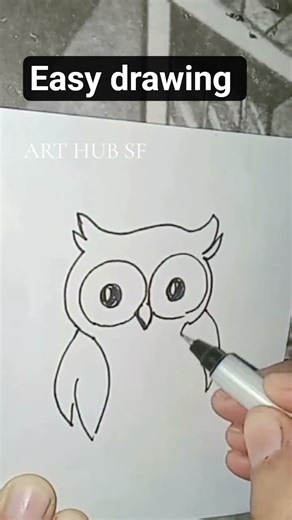 Owl easy drawing ART HUB SF #shorts