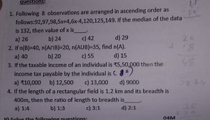 1. Following 8 observations are arranged in ascending order as ... | Filo