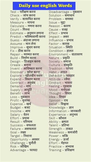 Improve Your English Daily, 50+ Daily Use English Words with Meanings #svfluentlyenglish 📚🙍