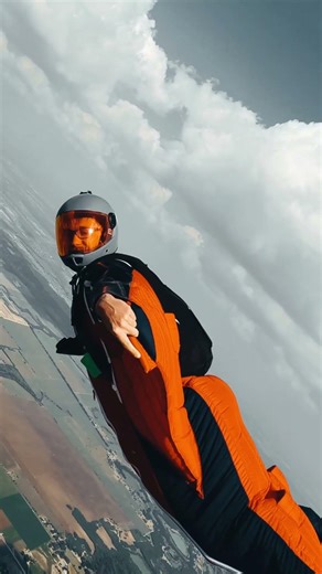 His first wingsuit jump