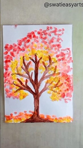 Beautiful Autumn Tree Drawing 😍🍁 #shorts