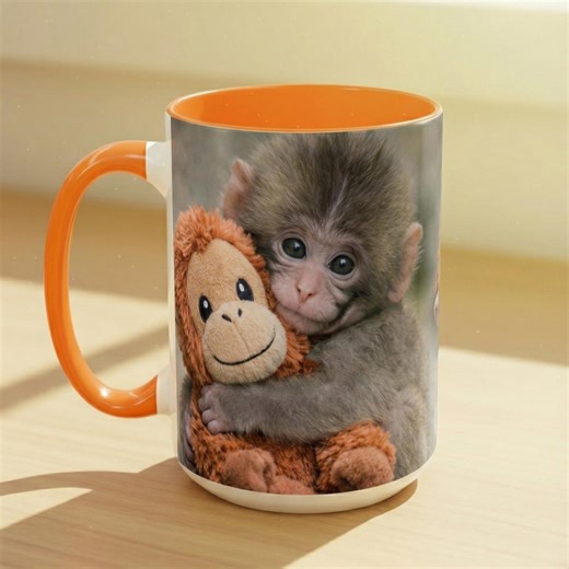 Punch the Monkey Ceramic Mug, Viral Panchi-kun Japanese Macaque Cup, Emotional Support Animal Lover Gift, Hang in There Encouragement Mug - Etsy
