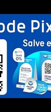 Mercado Pago Pix QR Code, save and print! Zero value for the customer to enter!