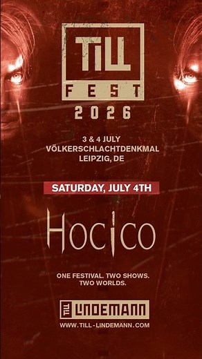 HOCICO at TILL FEST 2026 🕷️🔥 Tickets at www.till-lindemann.com