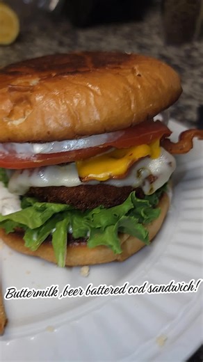 Buttermilk, beer battered cod sandwich!